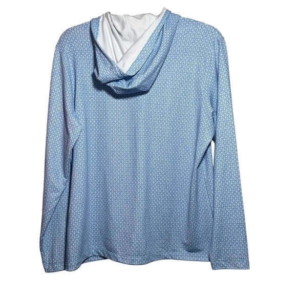 Peter Millar Crown Sport Sun Hoodie Womens L Blue UPF 50+ Golf Pullover - Picture 2 of 6